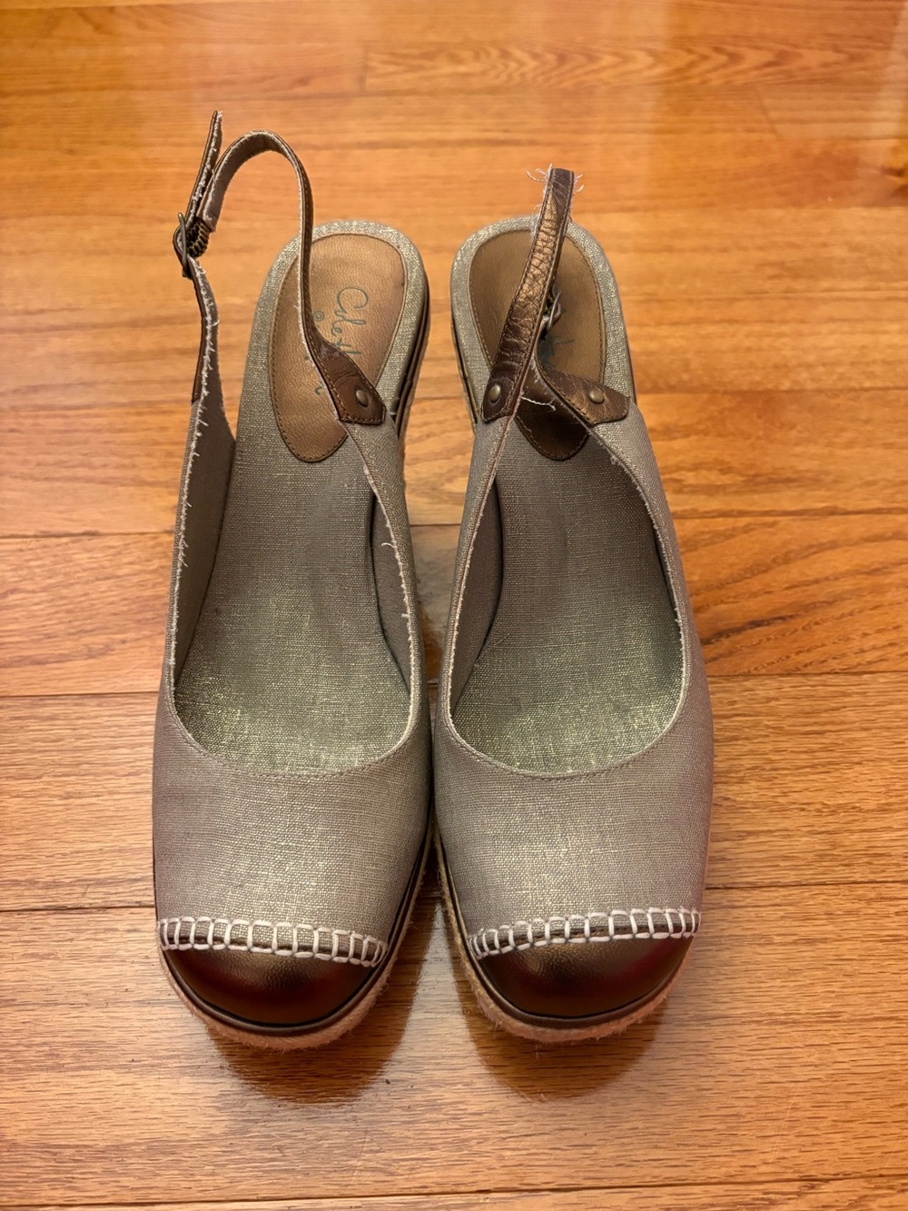 Cole Hann Wedge Slingback Espadrille - Taupe Brown